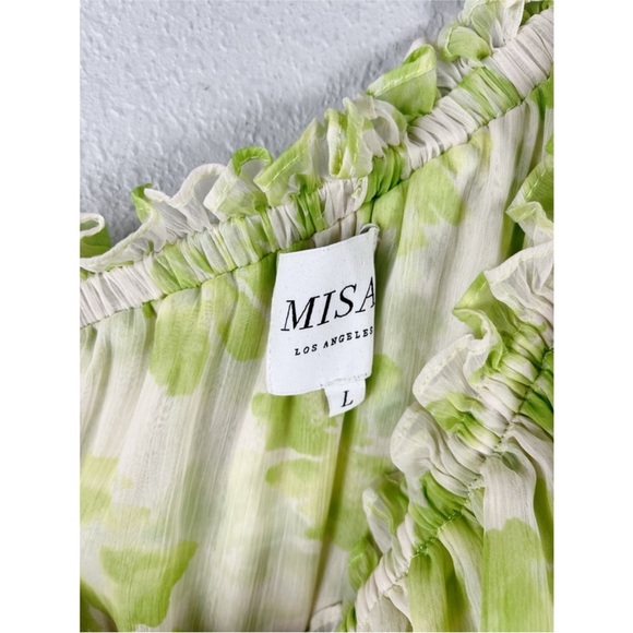 MISA LOS ANGELES Rumi One Shoulder Midi Dress in Honeydew Blossom - Picture 6 of 6